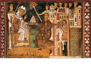 Donation of Constantine, Chael of Pope Sylvester I, Church of Santi Quattro Coronati, Rome